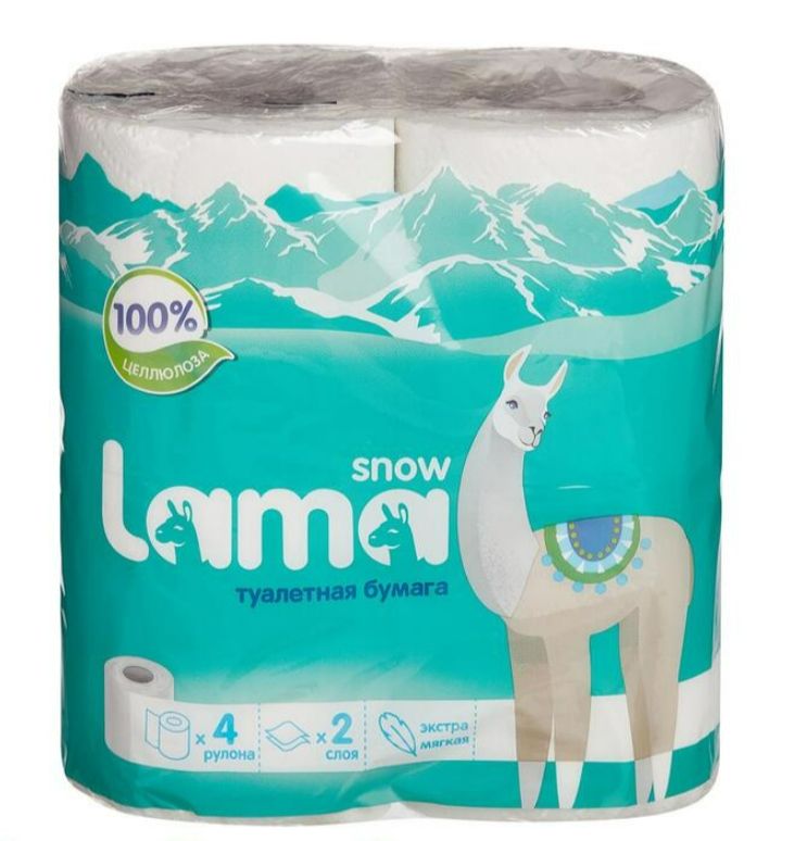 фото упаковки Lama Бумага туалетная двухслойная белая