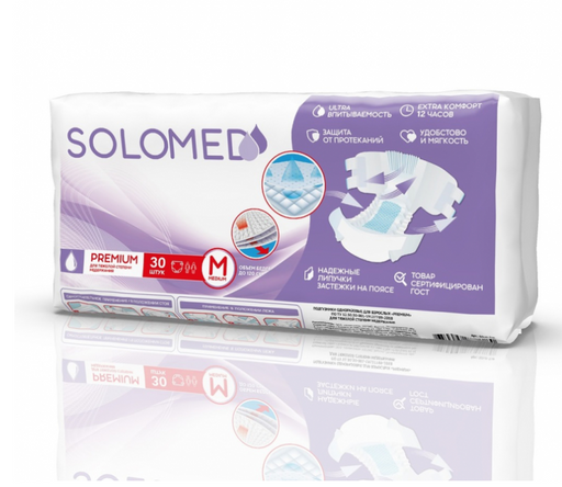 Solomed Premium подгузники для взрослых, M, 30 шт.